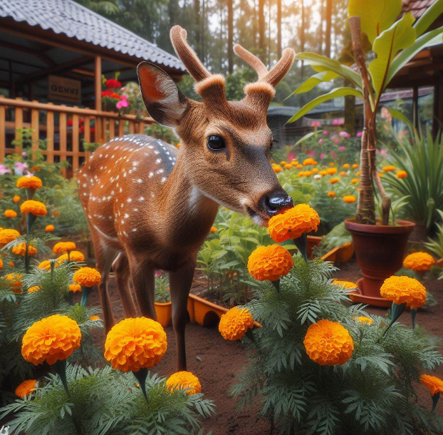 The Appeal Of Marigolds To Deer