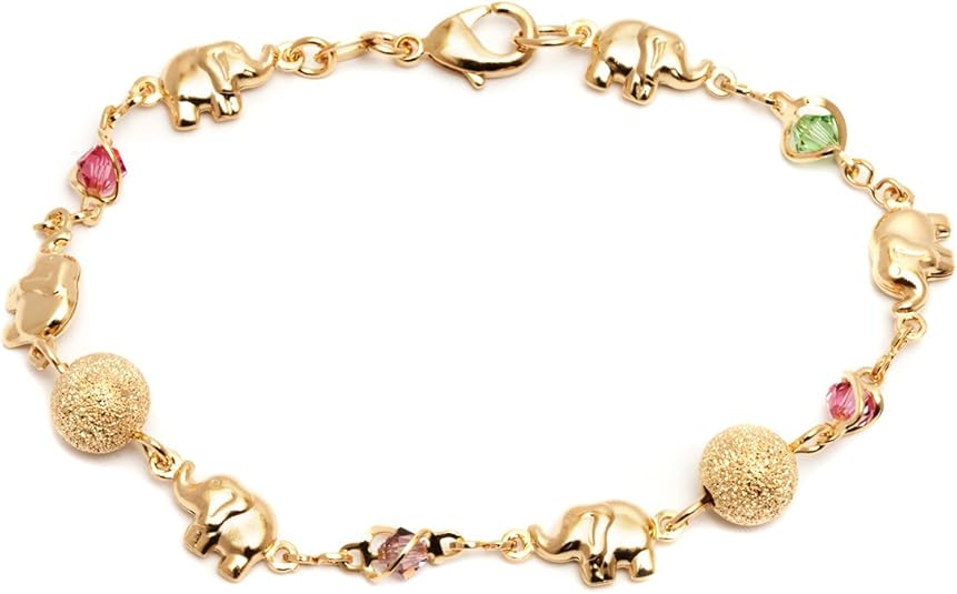Barzel 18K Gold Plated Elephant Bracelets Elephant Gifts For Women Elephant Jewelry