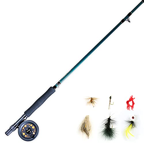Martin Complete Fly Fishing Kit, 5/6 Rim-Control Fly Reel, Pre-spooled with Backing, Line and Leader, 3-Piece 8-Foot 5/6-Weight Rod, Includes Custom Fly Assortment