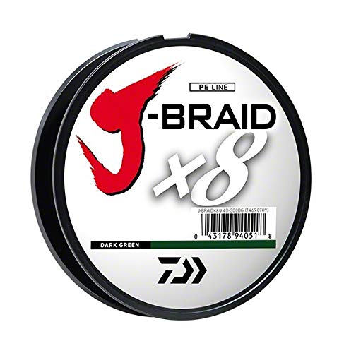Daiwa J-BRAIDX8, Filler Spool, Dark Green, Mono Dia.= 8lb.