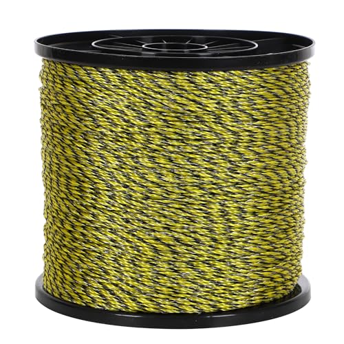 Houseables Electric Fence Wire, Hot Wire Fence, Electric Fencing, Livestock Fencing, Electrical Polywire Rope for Chicken, Agricultural, Goat, Garden, Dogs, Horse, Pig, Poly, 1026 Meters (3366 Feet)
