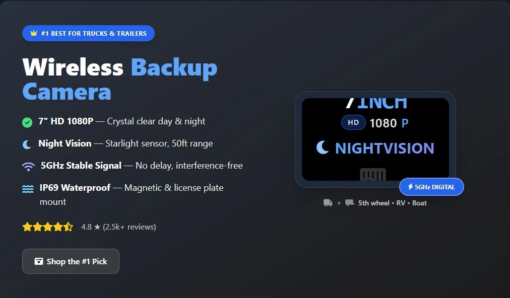 best wireless backup camera for truck and trailer